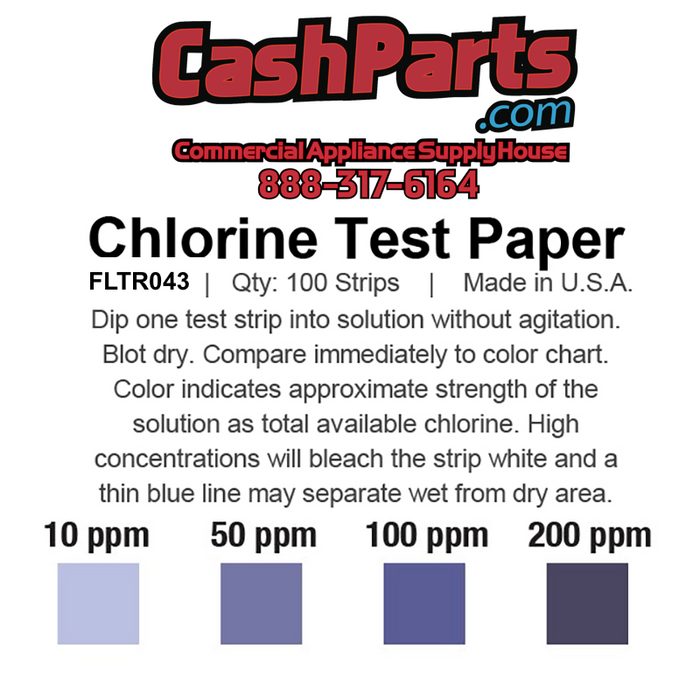FLTR043 Chlorine Test Strips
