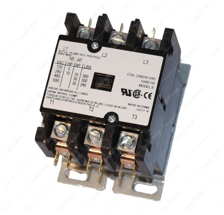 Cntctr015 Contactor 3 Poles; 208/240V; 60/75A Electrical